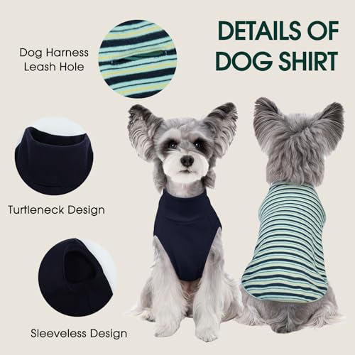Kuoser 2 Pack Dog Sweater, Soft Dog Sweaters for Small Medium Large Dogs, Sleeveless Pet Fleece Vest,Puppy Pullover Sweatshirt for Boys & Girls, Turtleneck Dogs Winter Coat Clothes