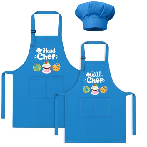 XLSXEXCL 2 Pack Parent and Child Aprons Set Mommy and Me Aprons Blue by XLSXEXCL - Used condition - US$8.88
