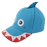 ABG Accessories Gorra de béisbol de algodón con Variedad de diseños de animales Critter Edad del niño Niños 2-4 Diseño del tiburón â € “Azul