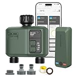 Shrivee Programmateur Arrosage Connecté 2 Voies Automatique WiFi avec RF433 Technologie Programmable Irrigation Timer pour Jardin