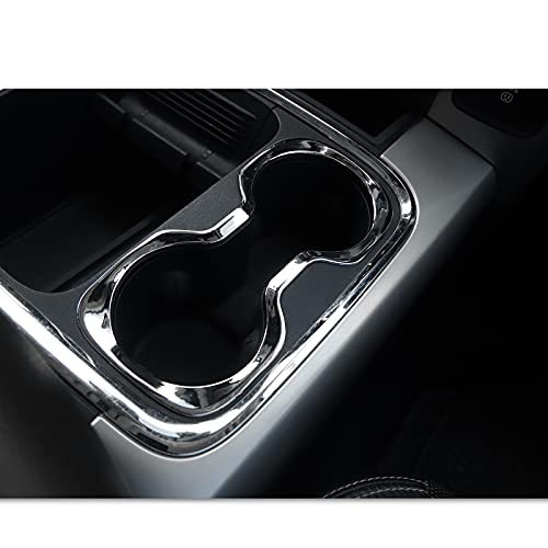 Sqqp Inner Front Cup Holder Cover Trim, Abs Interior Accessories Decoration Trim Cover For 2010-2017 Dodge Ram(Chrome) #TOP6