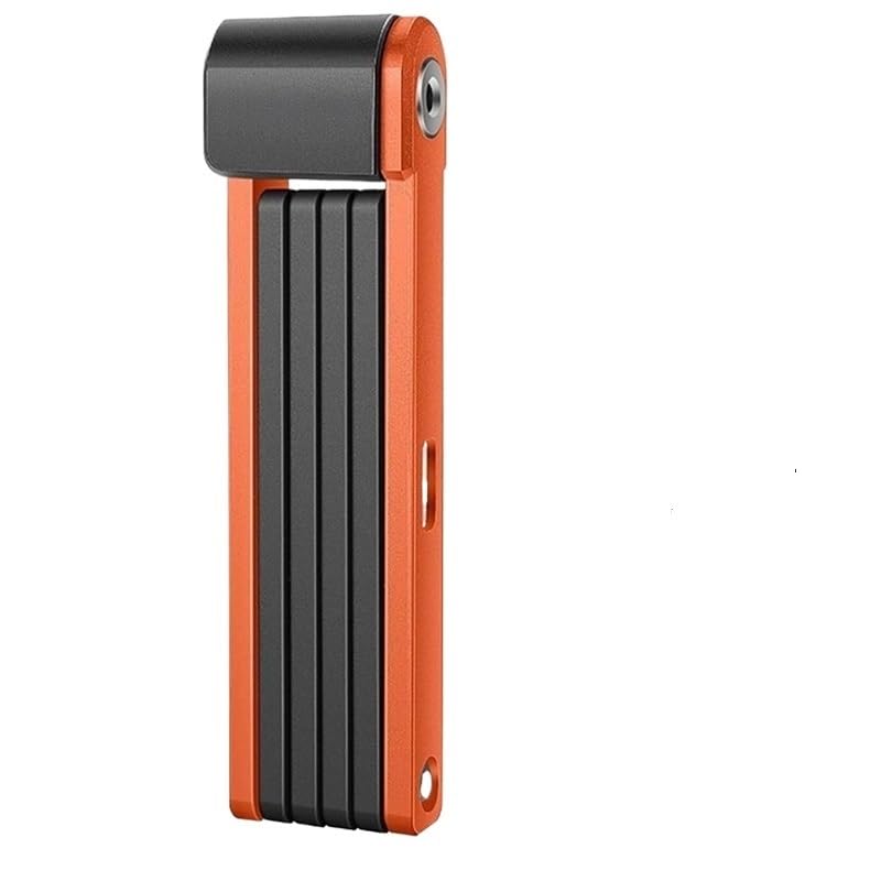 Lucchetto for Bicicletta Lucchetto for Bici Pieghevole Antifurto ad Alta Sicurezza Elettrico E-Bike Lucchetto a Catena Pieghevole for moto Accessori MTB (Color : B Orange)