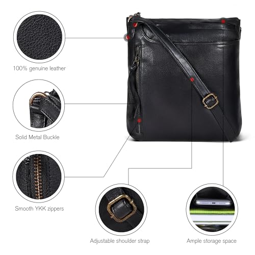 Image of Genuine Leather Crossbody Bag For Women - Medium Cross Body Handbag Purse