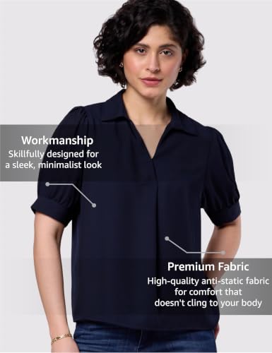 Image of Symbol Premium Women's Polyester Collared Top | Regular Fit | Desk-to-Dinner (Available in Plus Sizes)