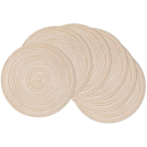 SHACOS 38cm Round Placemats Set of 6 Cover