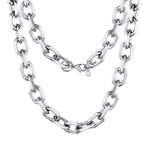 Chunky Cable Chains Men 20inch Cable Link Necklace Dad Gifts