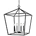 Millennium 3254-MB Transitional Four Light Pendant from None Collection in Black Finish