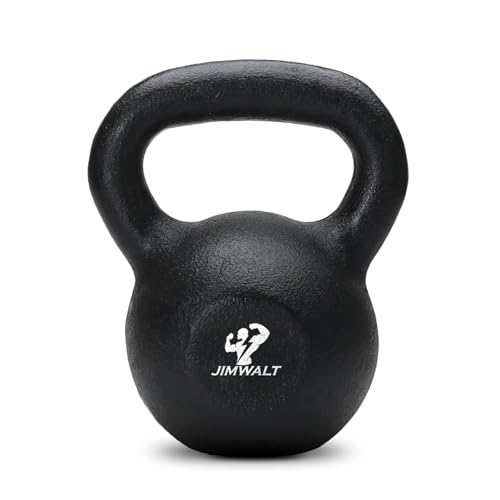 Image of Jimwalt Heavy Duty Enameled Cast Iron Kettlebell | Smooth Non-Slip Grip, Chip-Resistant Coating | Perfect for Strength Training & Home Gym (Enameled Coated 30KG)