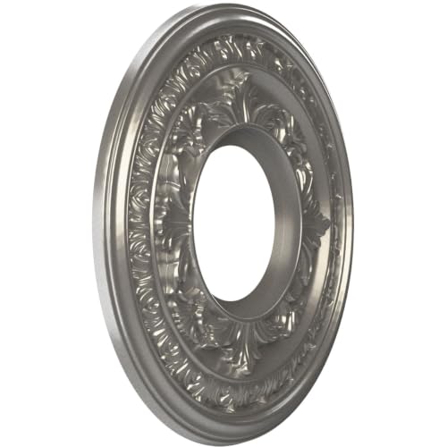 Image of Ekena Millwork 10 inchOD x 3 1 /2 inchID x 3 /4 inchP Baltimore Thermoformed PVC Ceiling Medallion (Fits Canopies up to 4 1 /4 inch), Aged Dark Steel