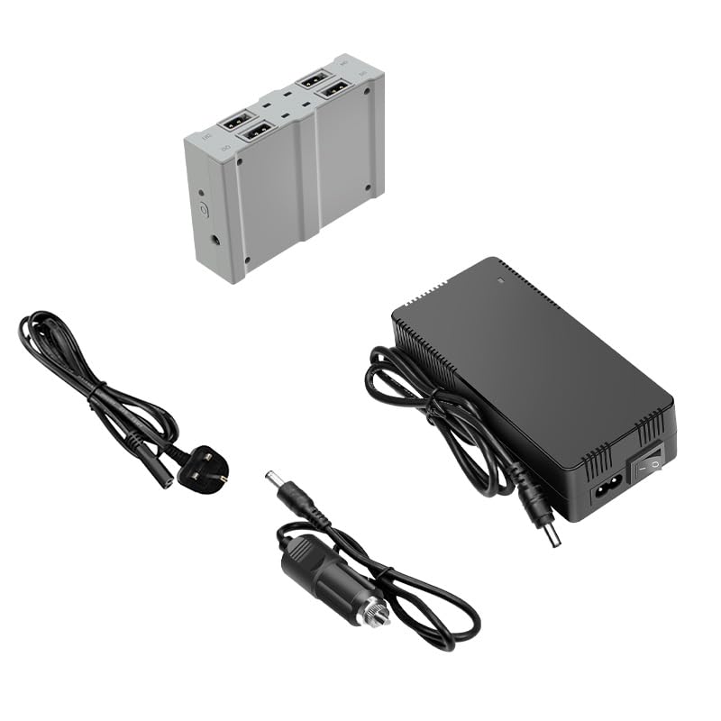 Caricabatterie 4 in 1 per Drone DJI AVATA Ricarica Rapida per Hub Manager Scatola di Ricarica a Vie Alimentatore per Auto Kit Accessori(UK Plug)