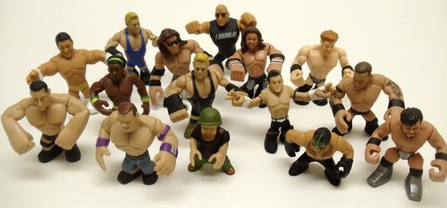 Set of 15 Officially Licensed WWE Wrestler Rumblers Wrestling Figures Featuring 15 Random Wrestler Figures with No Duplicates