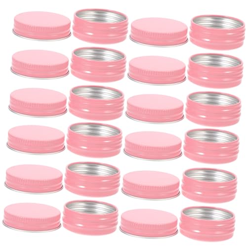 HOODANCOS 24Pcs Round Aluminum Tin Cans with Screw Lids Small Metal Storage Containers for Cosmetics Candles and Crafts Smooth Surface Easy to Clean Portable Design