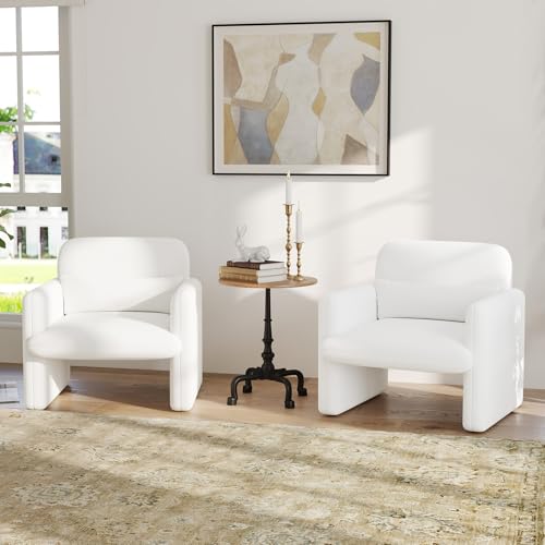 Sillón Chenille Blanco Plegable