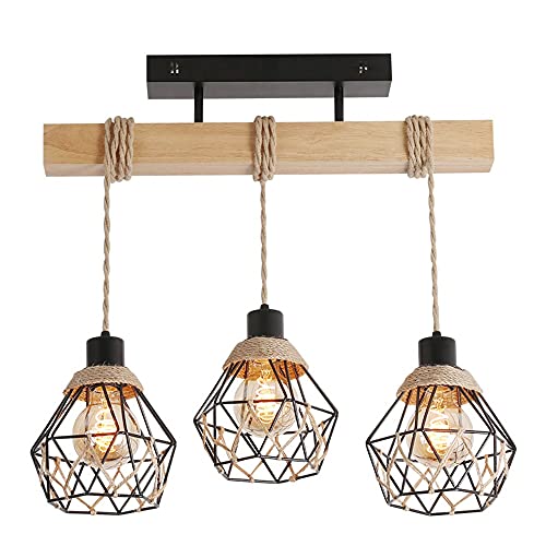 Suspension réglable en hauteur pour corriger un manque de lumière au salon rustique