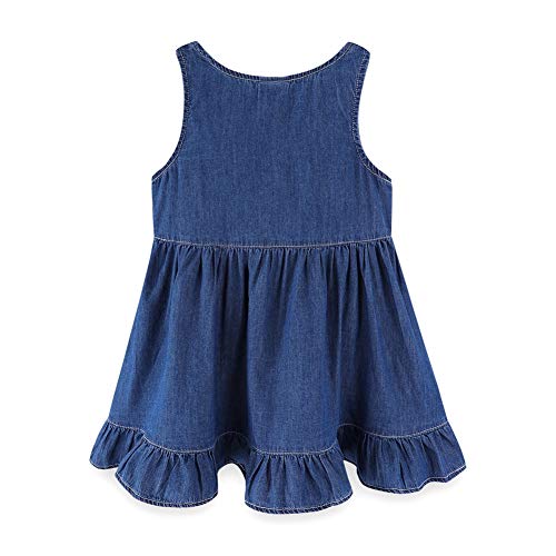 Mud Kingdom Little Girl Denim Sundress Cute Embroidered Patterns Jumper Sleeveless Casual Dress2