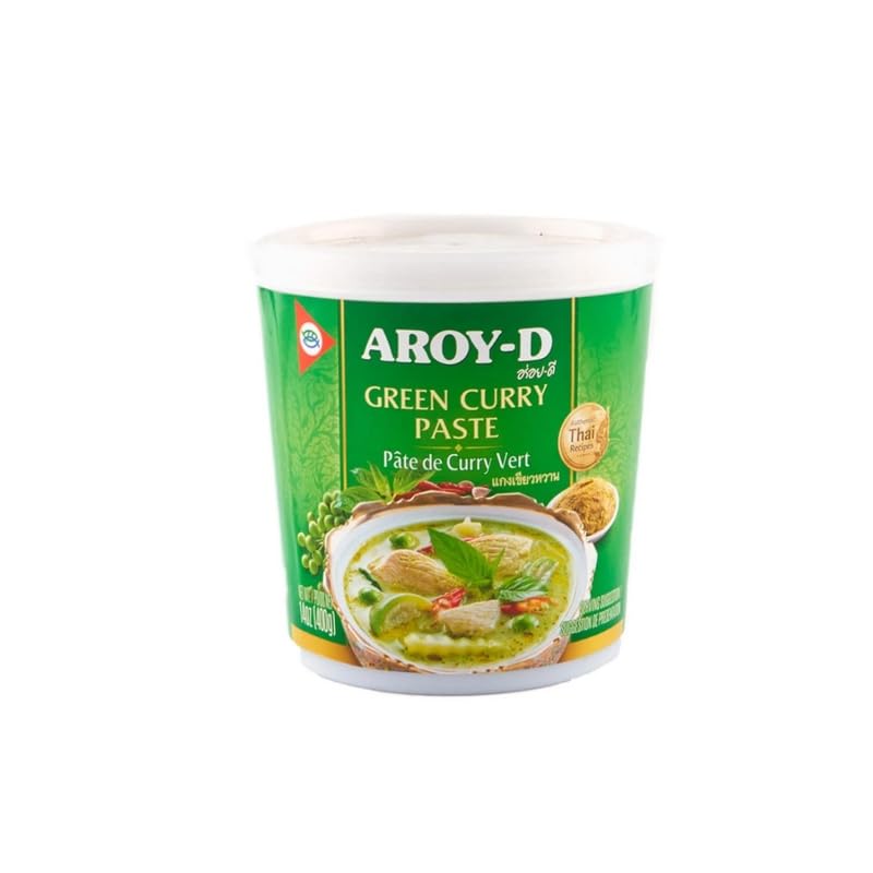 YIJIA | Aroy-D Salsa Curry de Tailandia Original - Pasta de Curry Verde 400g