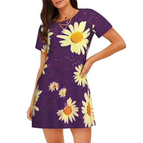Chemise de nuit légère manches courtes pour nuits sereines femme