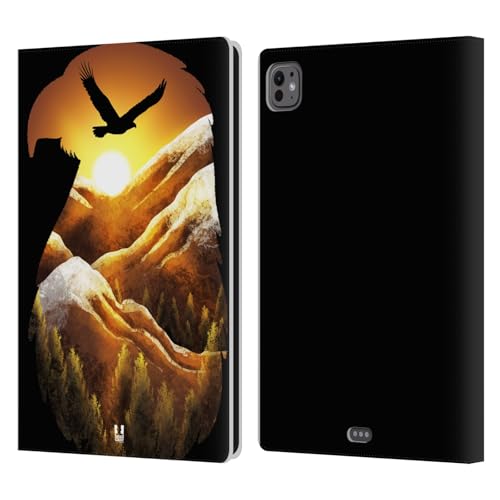 Étui Portefeuille iPad Pro 11 M4 en Cuir Head Case Designs Aigle Double Exposition