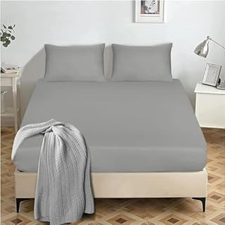 Ochre Yellow/Double - Bottom Sheet - Brushed Microfiber Fabric Fitted Sheet - Extra Deep Pocket 40cm (16 Inch) - Easy Care - Breathable and Super soft only Bed Sheets - Non-Iron and Fade Resistant