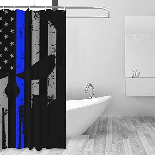 Rideau de douche anti-éclaboussures bleu 152x183 résistant à l'eau pour sol sec