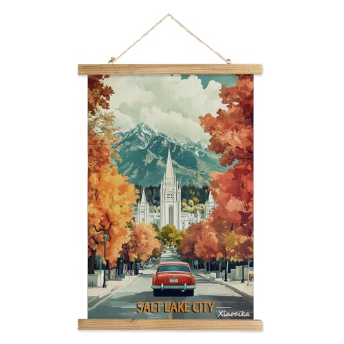 XIAOAIKA Salt Lake City Temple and Mountain View Wall Art