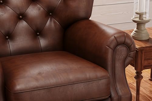 Sillón reclinable cuero chocolate oscuro miniatura 6