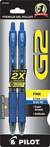 Pilot G2 Gel Roller Ball Pen, Blue, 0.7mm, 2 Pack image 5