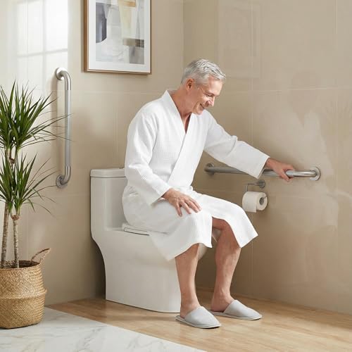 Barres d'appui de douche 61 cm main courante wc inox antidérapant - 6