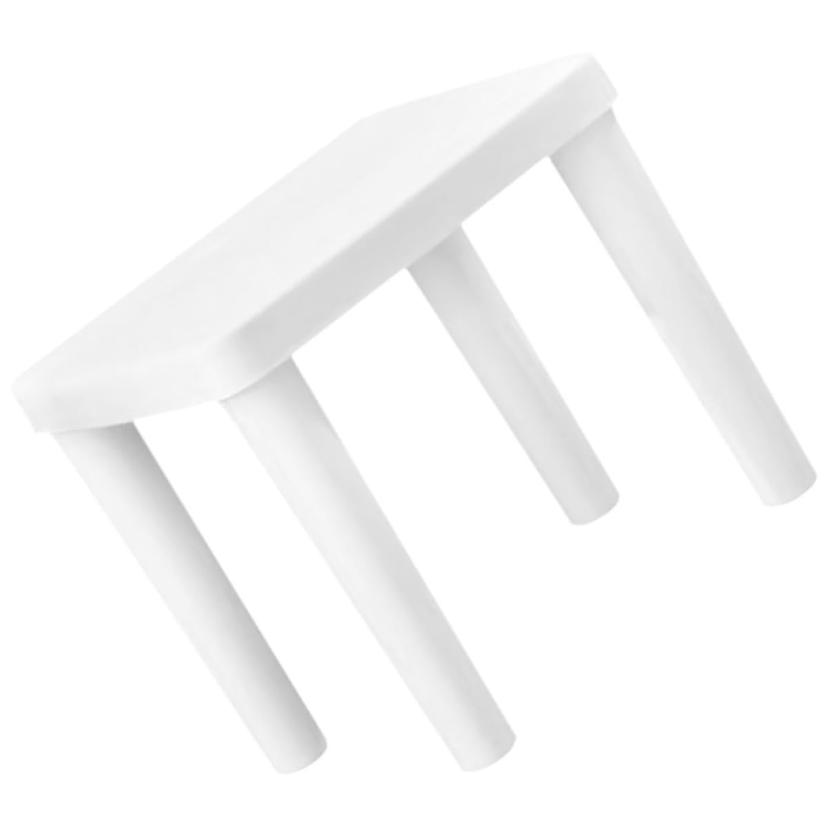 Toyvian Sgabello Antiscivolo per Ragazzi in Plastica Bianca Struttura Triangolare Stabile, Scalino Decorativo per Bagno e Cameretta