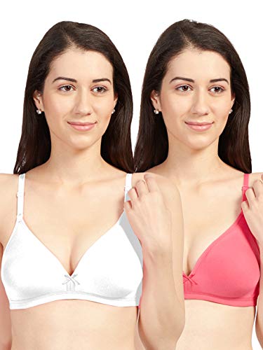 Image of SONARI Omania Womens Non-Padded Cotton Polyester Bras - Solid, Non-Wired, Medium Coverage, Hand Washable (Pack of 2)