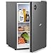 Upstreman 71L Fridge Without Freezer Compartment, 1-10°C 7-Step Temperature Control, LED Lighting, 40dB Quiet, Energy-Saving Full-Size Refrigerator for Bedroom, Office, Kitchen, CR71-Dark gray