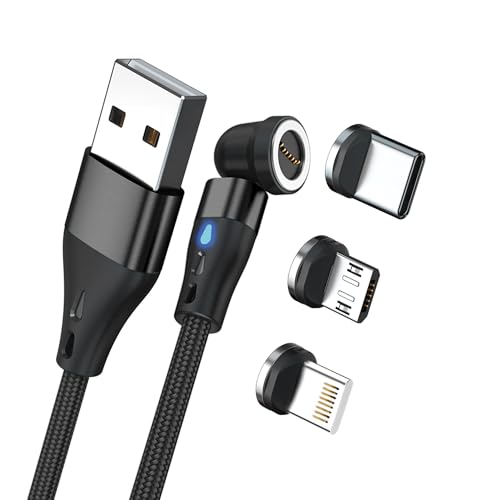 Realpower Câble magnétique 3 A, 2 m, noir, avec adaptateurs
