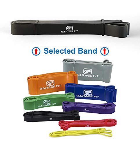 Garage Fit Assisted Pull-Up Bands, Pull Up Bands, Stretching Bands (Single Unit), Pull-Up Assist Bands, Workout Bands, Pull Up Elastic #2 Black (S) 50-75 Lbs. 7/8" #TOP6
