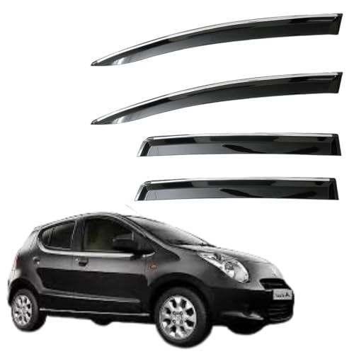 Image of CAR SAAZ Non-Breakable Smoke Door Visor for Astar (2008-2014)| Sun, Rain Wind Deflector | Strip Side Door Rain Visor - Set of 4 Pcs
