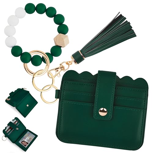 Image of Wristlet Wallet for Women with Keychain - RFID Card Holder Small Wallet Wristlet with Key Ring