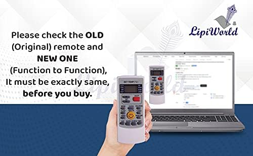 Image of LipiWorld 45A AC Remote Control (Old Remote Exactly Same Remote Will Only Work) Compatible for VOLTAS AC Remote