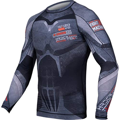 Hardcore Training Cyber 2.0 Men's Rash Guard Compression Long Sleeve MMA No-Gi Tight BJJ Grappling Base Layer Fitness3