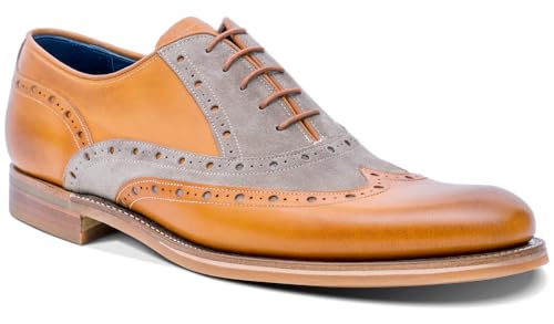 Image of BARKER Abingdon Men's Handmade Leather Brogue Oxford Dress Shoes Timeless Elegance & Superior Craftsmanship