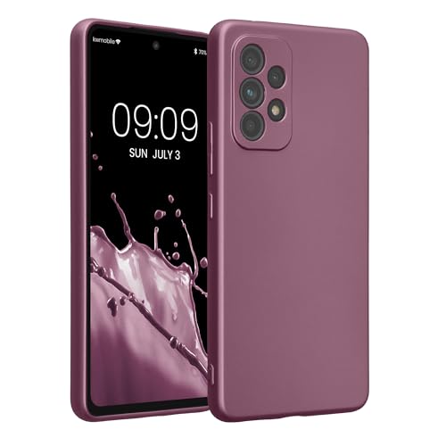 kwmobile Handyhülle für Samsung Galaxy A53 5G Hülle - weiche Silikon Case metallisch schimmernd - Schutzhülle Cover - Metallic Lavendel