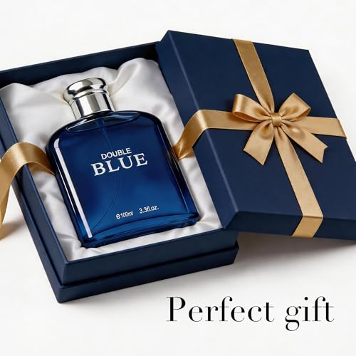 Image of AFLUXE Double Blue Eau de Toilette for Men, Refreshing Fresh Aquatic Ocean Cologne, Long Lasting Clean Scent for Men, 3.3 fl oz (100 ml)