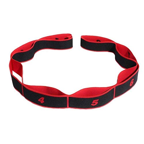 Huanhog Women Yoga Stretch Strap Adults Latin Dance Belt Fitness Exercise Gym Rope Figure Waist Leg Resistance Fitness Bands Yoga Belt Exercise Bands Resistance (Color : Red black)
