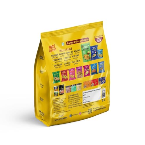 Image of Roasty Tasty Assorted Namkeen Combo | Roasted Millet Snacks Pack | Palm Oil-Free, No Cholesterol, No Trans Fat Snacks, Namkeen & Roasted Chana I Replacement to fried namkeen, potato chips, bhujiya | Healthy Snacks for Weight Management | Pack of 10