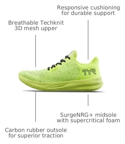 Image of TYR Techknit RNR-1 Unisex Running Shoes - Running, Training, Walking Sneakers with Engineered Mesh and Foam Cushioning for All Day Comfort and Support