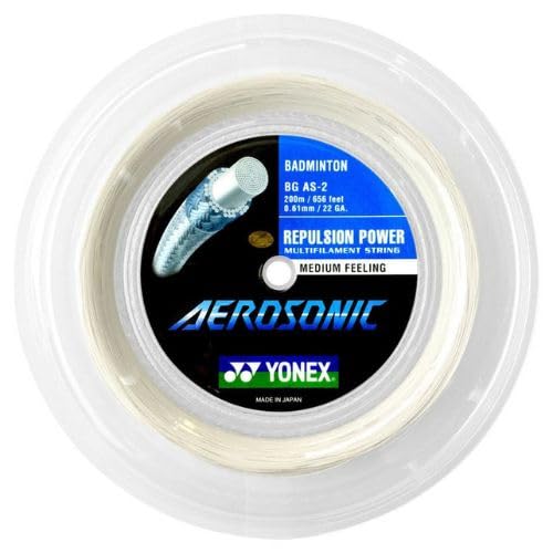 YONEX Aerosonic Badminton String Reel for Racquets 656 ft / 200m (White)