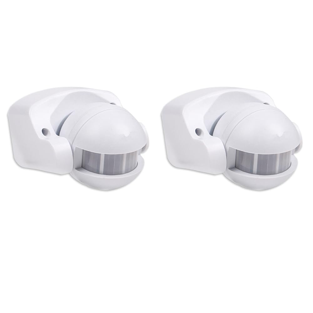 Jnchdghwa White 2X Pir Infrared Motion Sensor Ac110v-220V Motion Detector Adjustable Switch For Indoor And Outdoor Multiple Scenarios