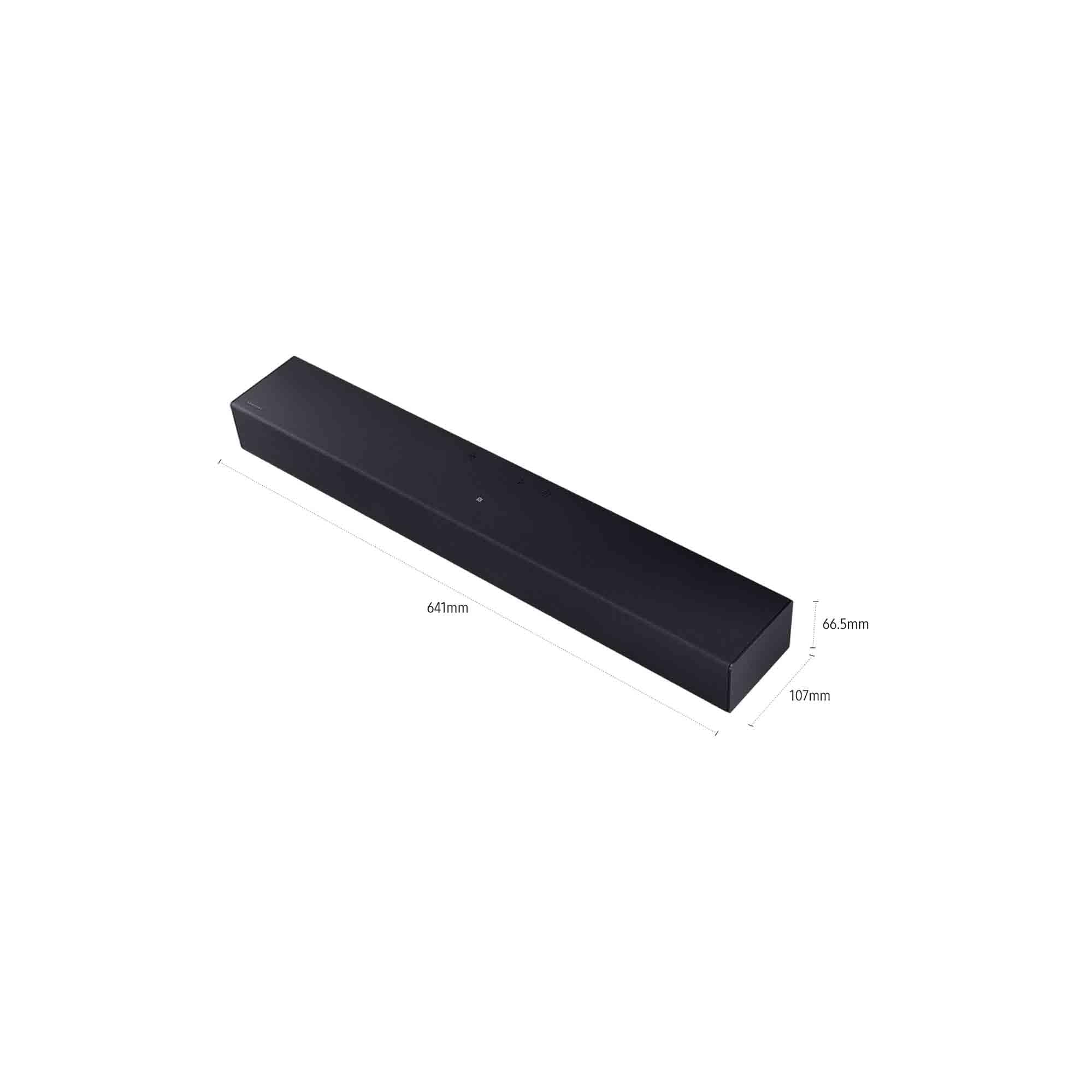 Samsung Soundbar HW-B400F/ZF Serie B, 4 Speaker, Wireless, Dolby 2ch, Audio a 2.0 Canali, DTS 2ch, Surround Sound Expansion, Voice Enhance Mode, Titan Black, 2025