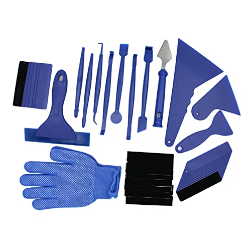 PRETYZOOM Car Tool Scraper Car Film Wrapping Tool Car Wrap Sticker Kit Window Tint Tool Car Squeegee Film Cutter Car Tinting Squeegee Blue