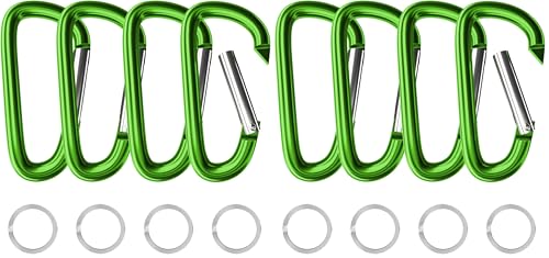 Image of sprookber 4 inch & 5 inch Extra Large Aluminum Carabiner D Ring, Caribeener Clips, Spring Snap Hook for Keychain Clip, Set of 4