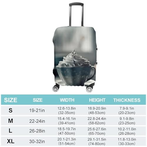 Travel Luggage Cover Protectors Elastic Anti-scratch Suitcase Cover Washable Luggage Sleeve Cream on Coffee Suitcase Cover Protector Fit 18-32 Inch Suitcases Travel Accessories M2