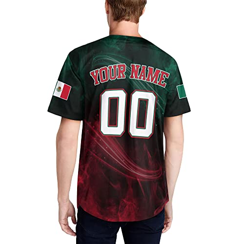 Camiseta personalizada de béisbol Mexico para hombres miniatura 6
